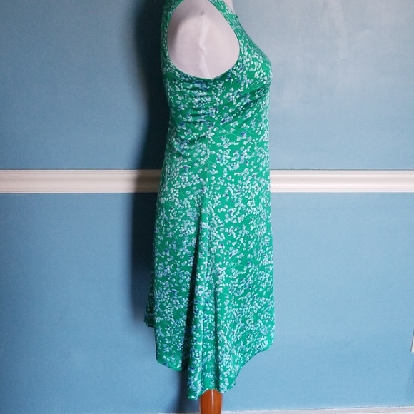 Asymmetric Green Silk Dress Size 2 - Picture 2 of 5